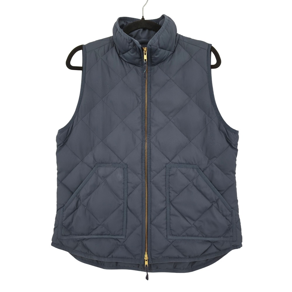 J.Crew Factory Womens Navy Blue Quilted Down Puffer Vest Medium Gorpcore Fall